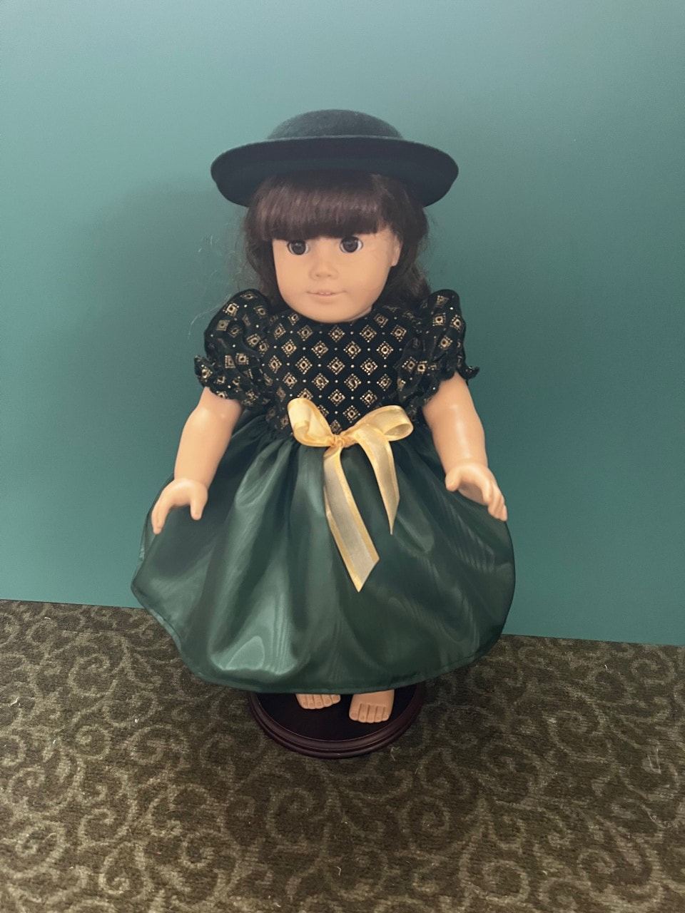 Black Mardi Gra Doll Dress Clothes Fits American Girl Bitty Baby Dolls 